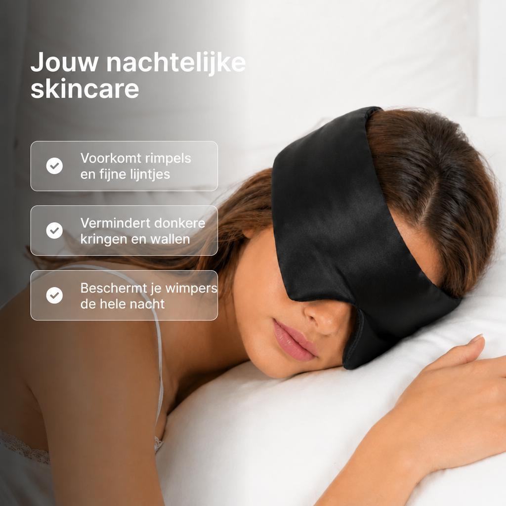 Jouw nachtelijke skincare: het middernachtzwarte masker gedragen in bed