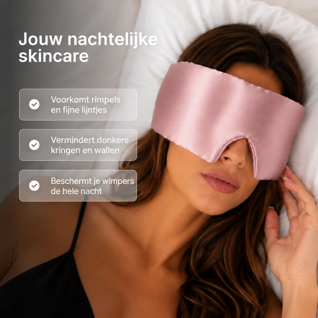 Jouw nachtelijke skincare: het poederroze masker gedragen in bed