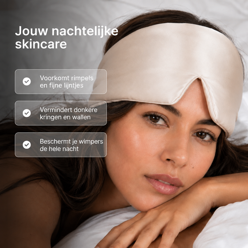 Jouw nachtelijke skincare: het zandbeige masker gedragen in bed